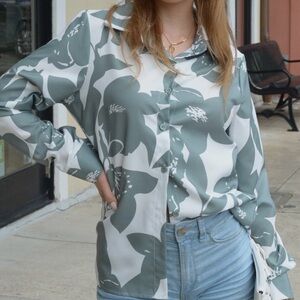 Floral Button-Up Blouse